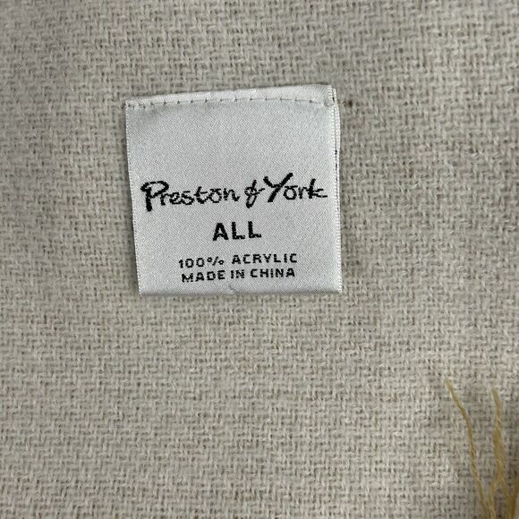 Preston & York Women’s Tan Blanket Scarf With Fringe Tassles Wrap Shawl 67”x29” - Picture 3 of 10